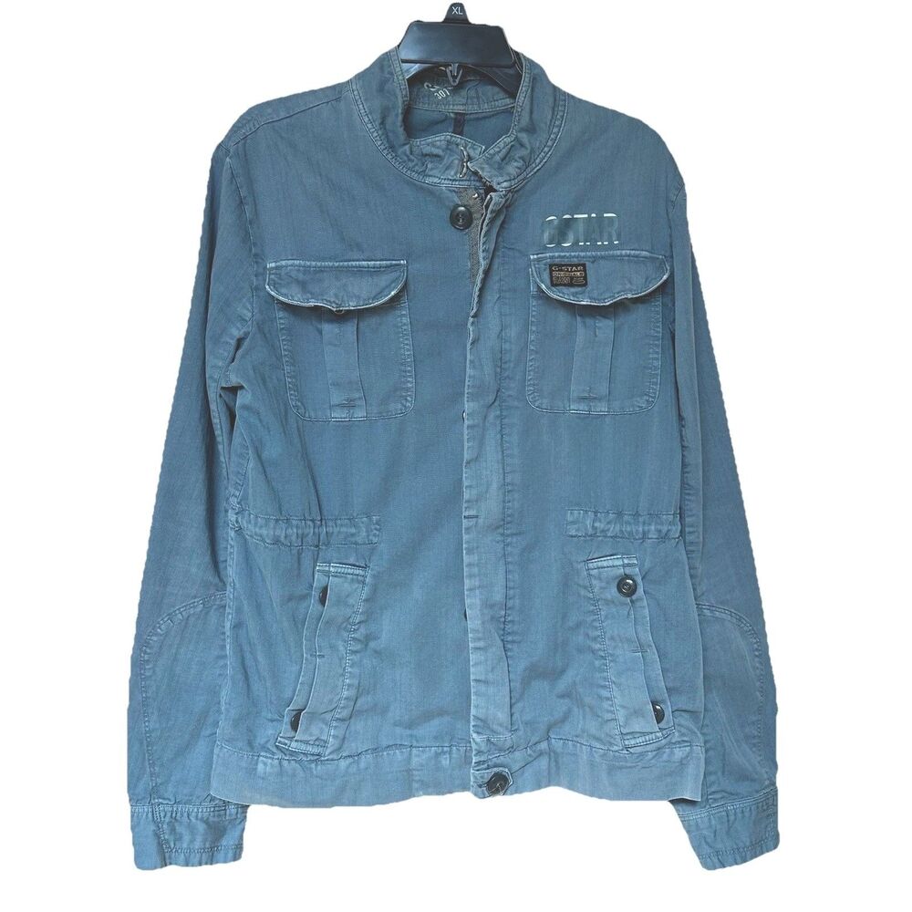 G-star Raw Shoreline Jacket Women’s Lg Utility Cinch Waist Blue Streetwear Cabin